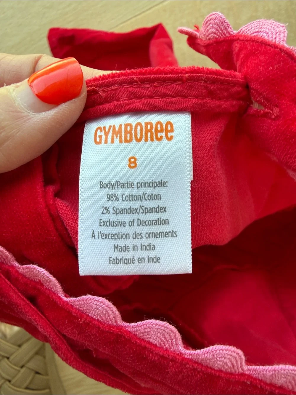 8y Gymboree Red Sundress with Pink Scalloped Trim ❤️👀